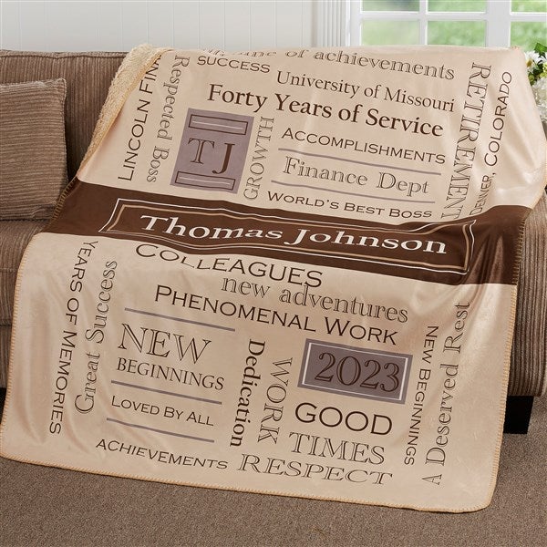 Personalized Retirement Blankets - Retirement Gifts - 17405
