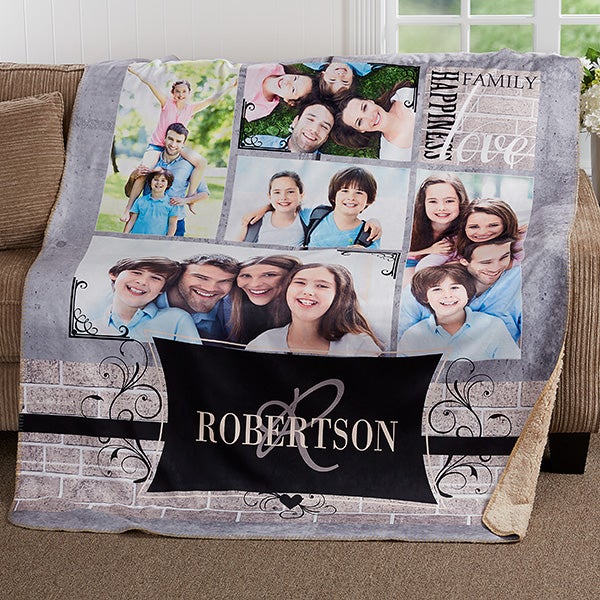Personalized Family Photo Collage Premium Blanket - 17418