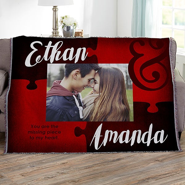 Personalized Couples Photo Blankets - Missing Piece To My Heart - 17423
