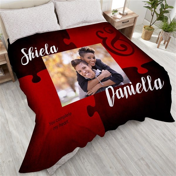 Personalized Couples Photo Blankets - Missing Piece To My Heart - 17423