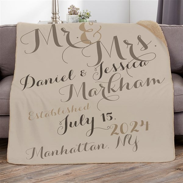Personalized Wedding Anniversary Blankets - Mr. & Mrs. - 17424