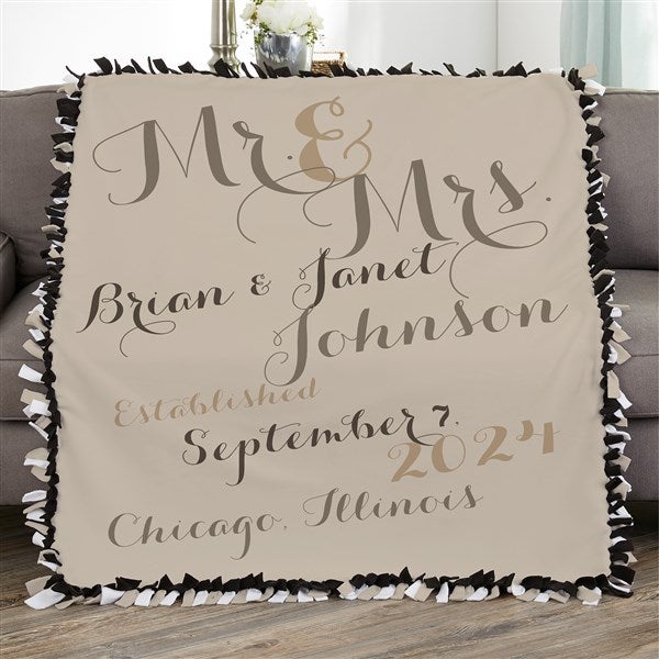 Personalized Wedding Anniversary Blankets - Mr. & Mrs. - 17424