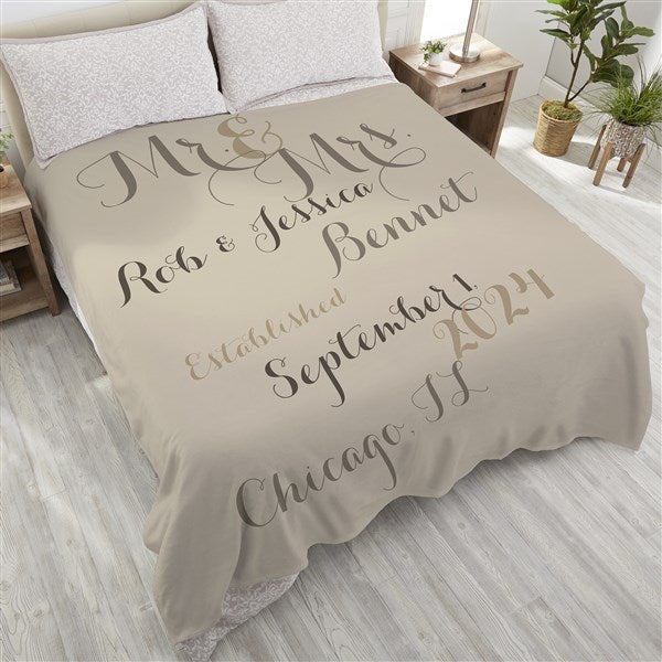 Personalized Wedding Anniversary Blankets - Mr. & Mrs. - 17424