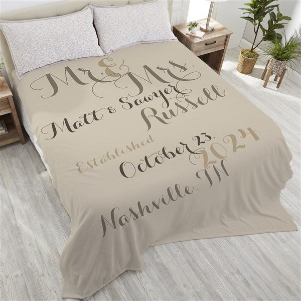 Personalized Wedding Anniversary Blankets - Mr. & Mrs. - 17424