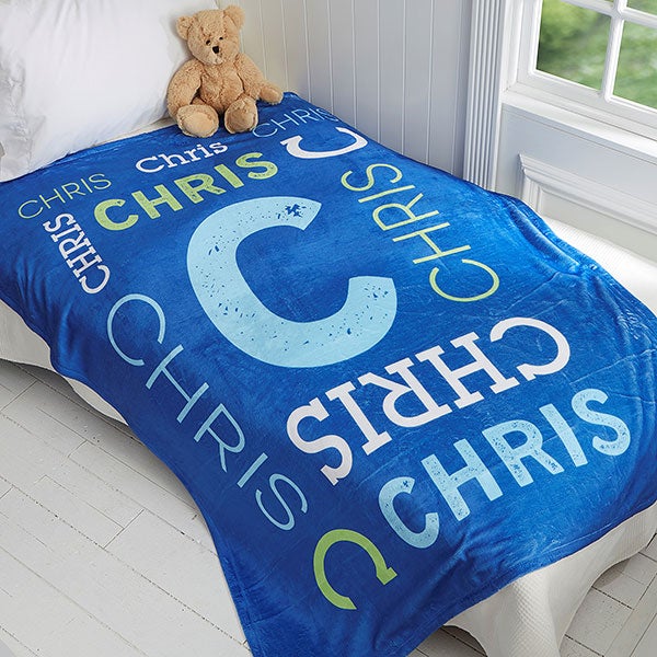 Personalized Repeating Name Kids Blankets - 17428