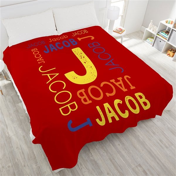 Personalized Repeating Name Kids Blankets - 17428