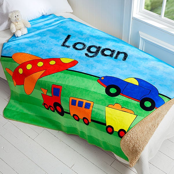 Personalized Kids Blanket For Boys 50x60 Sherpa Blanket