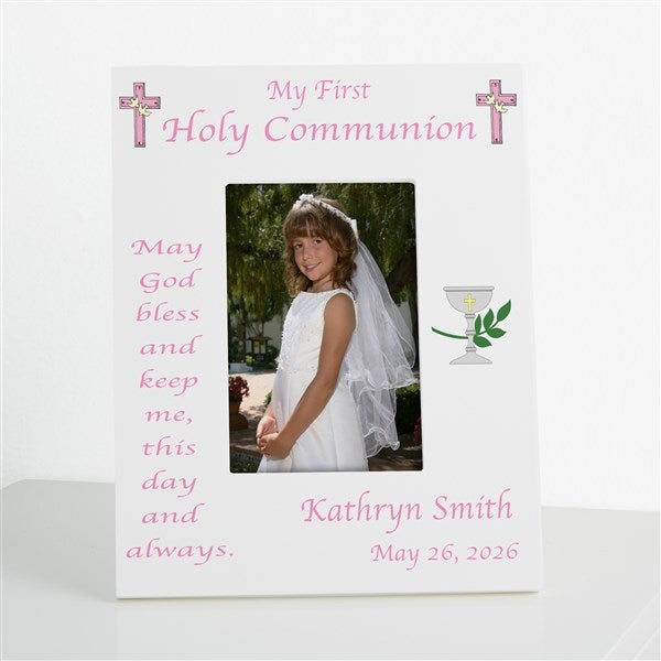 Personalized May God Bless Me First Communion Photo Frame - 1745