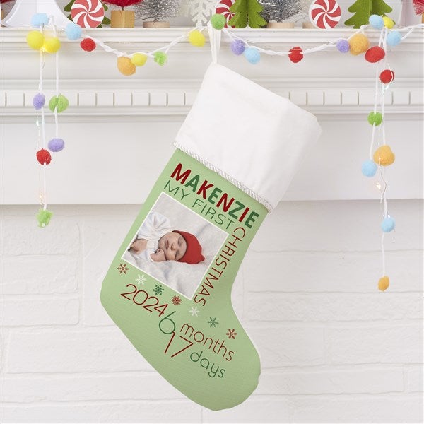Baby’s First Christmas Stocking Photo Personalized  - 17461