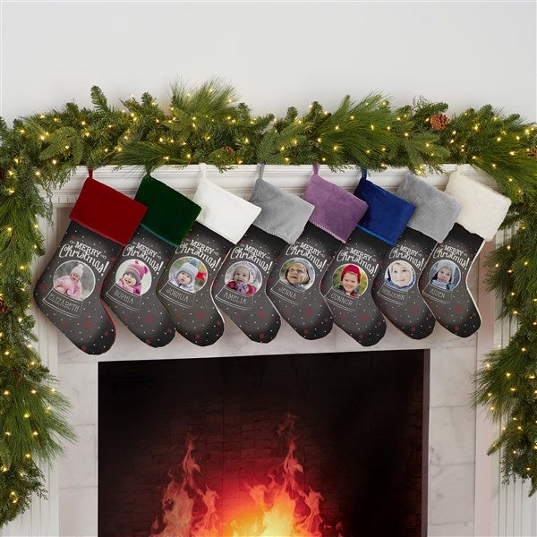 Snow Globe Personalized Photo Christmas Stocking