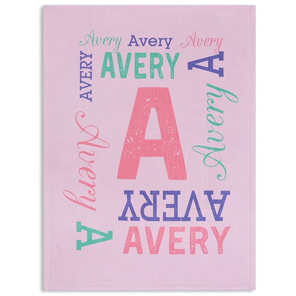 Repeating Name Personalized 30x40 Fleece Baby Blanket