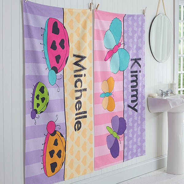 Just for Her Girls Kids Name Personalized Bath Towel