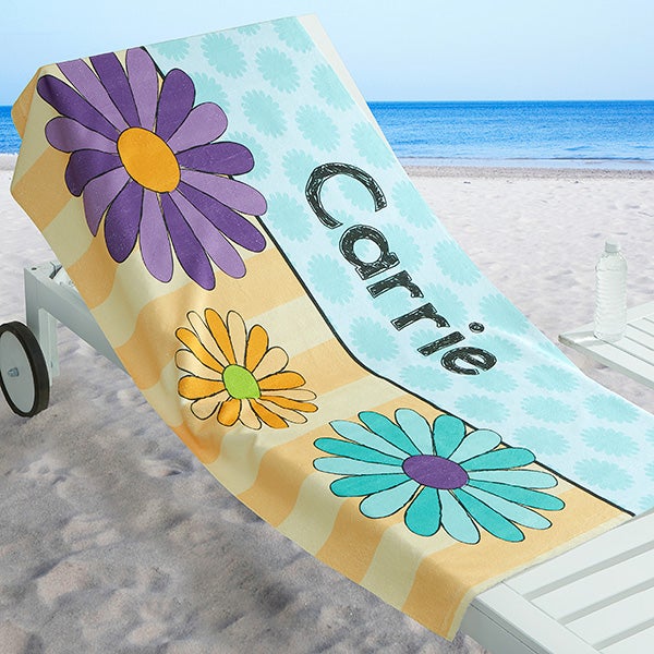Personalized Girls Beach Towel - Just For Her - 17485