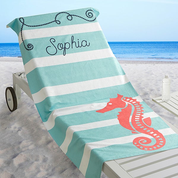 Pool Towel With Mermaid In Training Tail 30" x 60" Name Embroidered Beach 