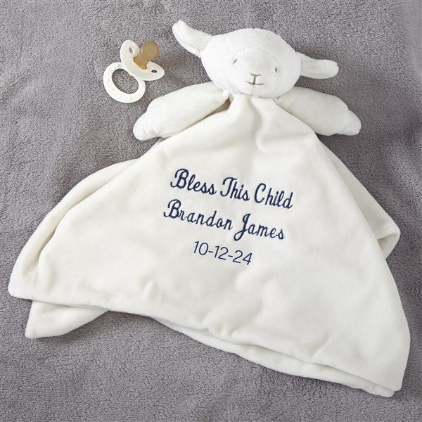 Lovable Lamb Personalized Baby Name Blankie