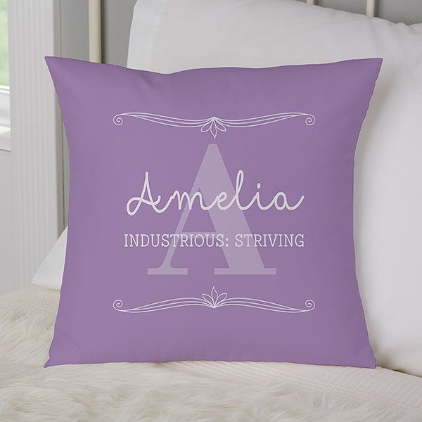 Personalized My Name Means 14 Throw Pillow For Her Kids Gifts
