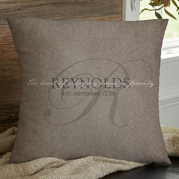 Personalized Family Throw Pillow Heart Of Our Home 18 For