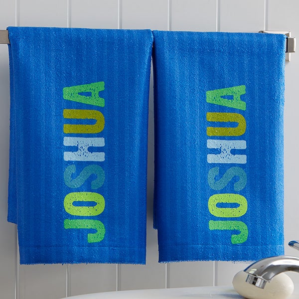 Personalized Kids Bathroom Hand Towel Set - All Mine! - 17537