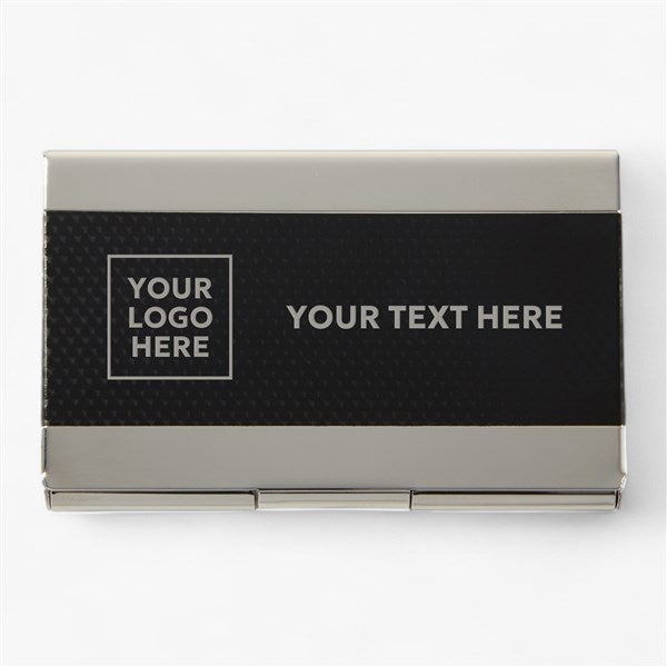 Business Logo Personalized Business Card Case - Silver - 17543