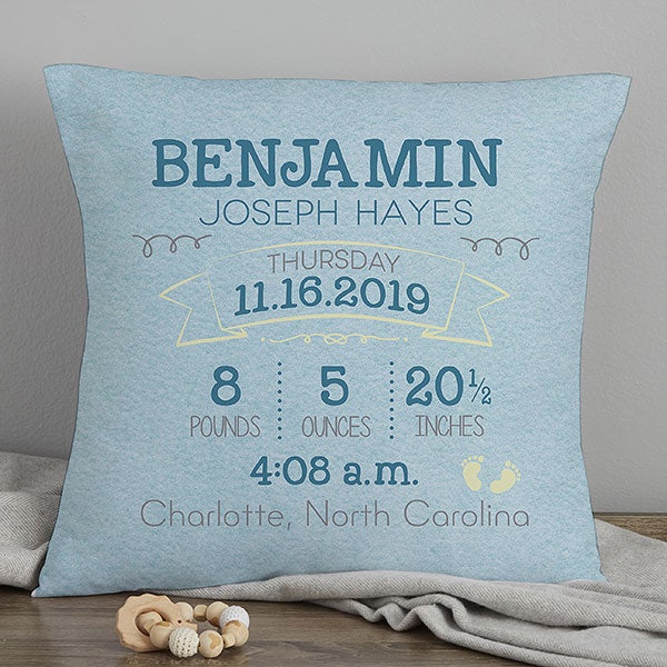 personalized birth pillow