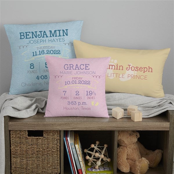 Home & Living Baby Stats Pillow Initial Keepsake Baby Girl Birth