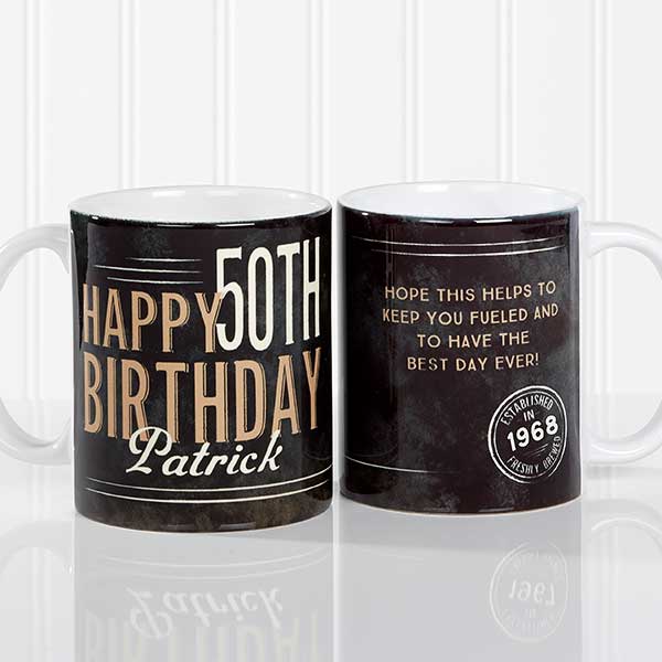 Personalized Coffee Mugs Vintage Birthday