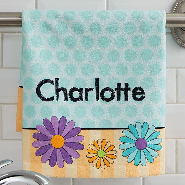 Personalized Kids Hand Towels With Names - For Girls - 17575