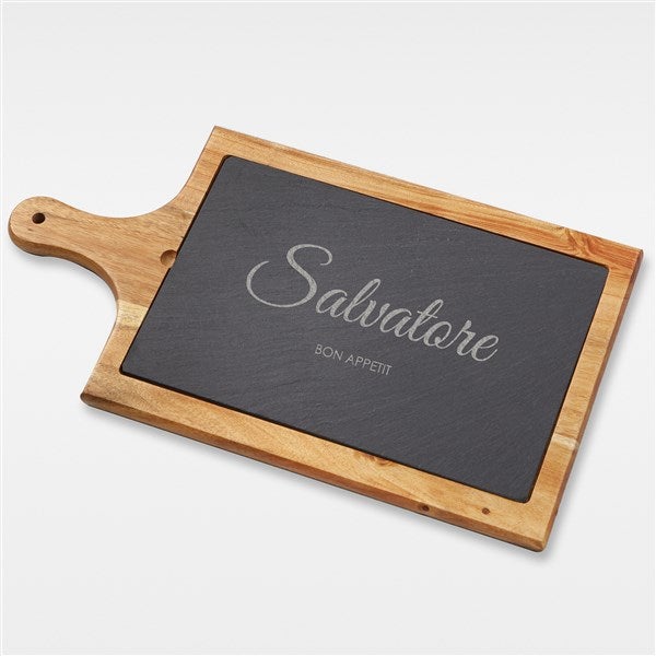 Personalized Slate & Wood Kitchen Paddle - Classic Family - 17596