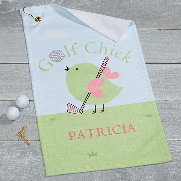Personalized Ladies Golf Towel - Golf Chick - 17619