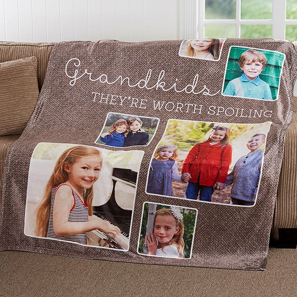 Personalized Photo Collage Blanket - They're Worth Spoiling - 17638