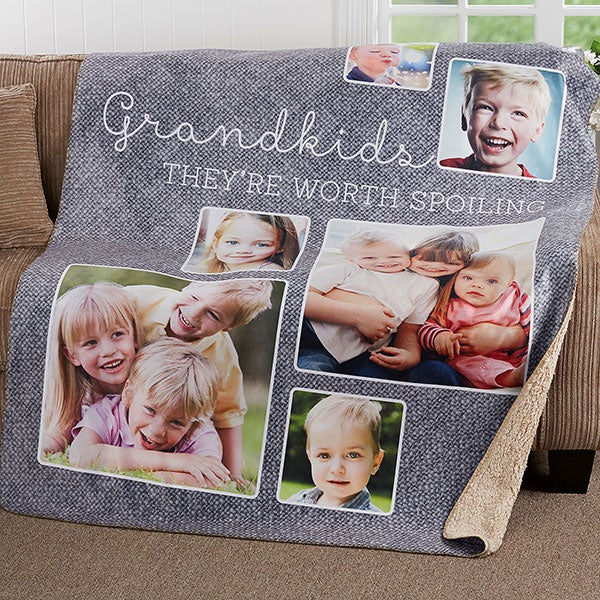 Personalized Photo Collage Blanket - They're Worth Spoiling - 17638