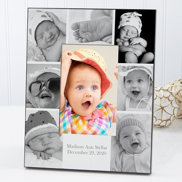 Personalized Baby Picture Frame Printed Photo Collage Vertical