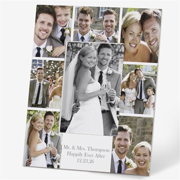 Personalized Wedding Photo Printed Picture Frame - Wedding Photo Collage - 17679