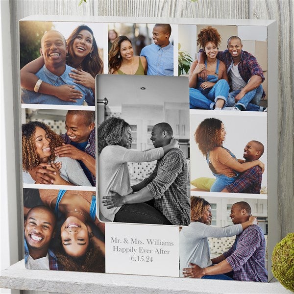 Printed Photo Collage Personalized Family 4x6 Box Frame - Horizontal