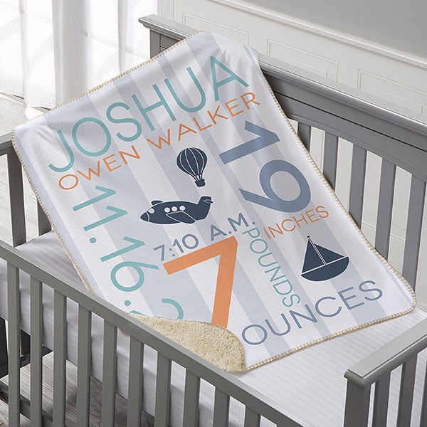 personalized sherpa baby blanket