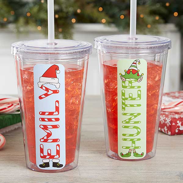 Choose Your Icon Personalized 17 oz Christmas Acrylic Insulated Tumbler For  Kids