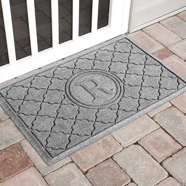 Personalized Monogram Aquashield Molded Doormat Bombay Monogram