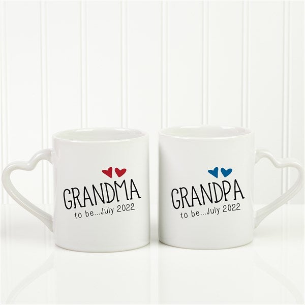 Personalized Grandparent Mugs Set Grandma and Grandpa Mugs Pregnancy Announcement New Grandparent Gifts for Grandparents Coffee Mugs Set