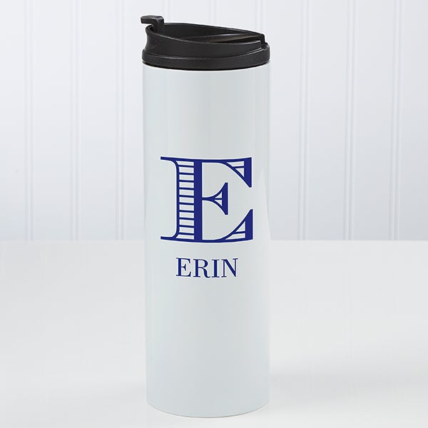 Personalized Travel Tumbler Striped Monogram