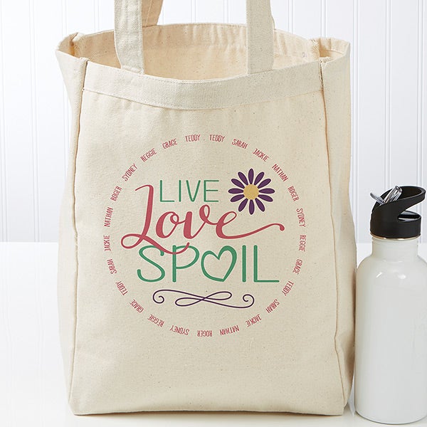 personalized grandma canvas tote