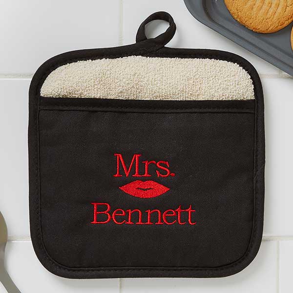 Personalized Pot Holders - Mr & Mrs Designs - 17773