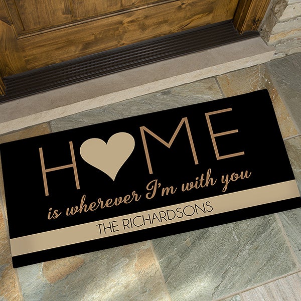 Personalized Romantic Doormats - Home With You - 17792