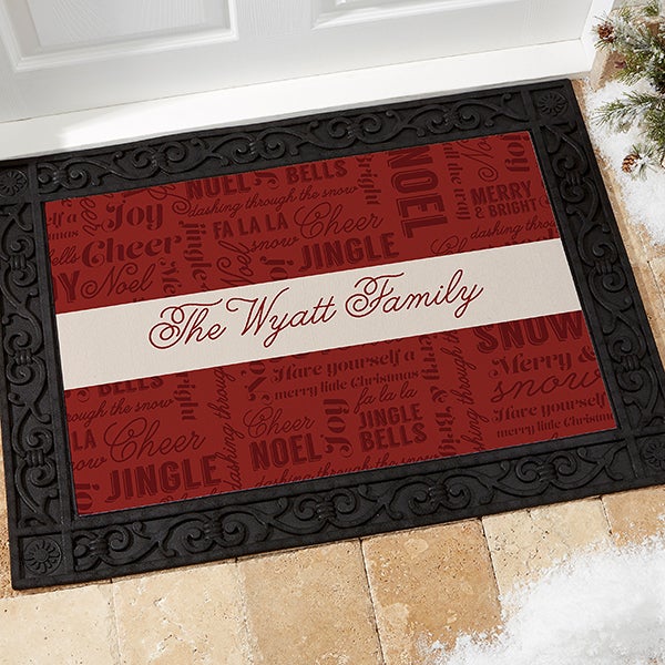 Personalized Christmas Doormat 18x27 Winter Melody