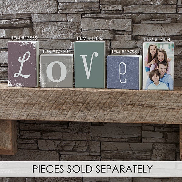 Personalized Square Shelf Blocks - Letter Decor - 17798