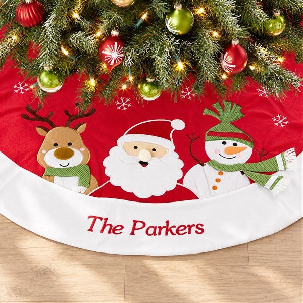 Embroidered Christmas Tree Skirt - Santa Claus Lane - 17801