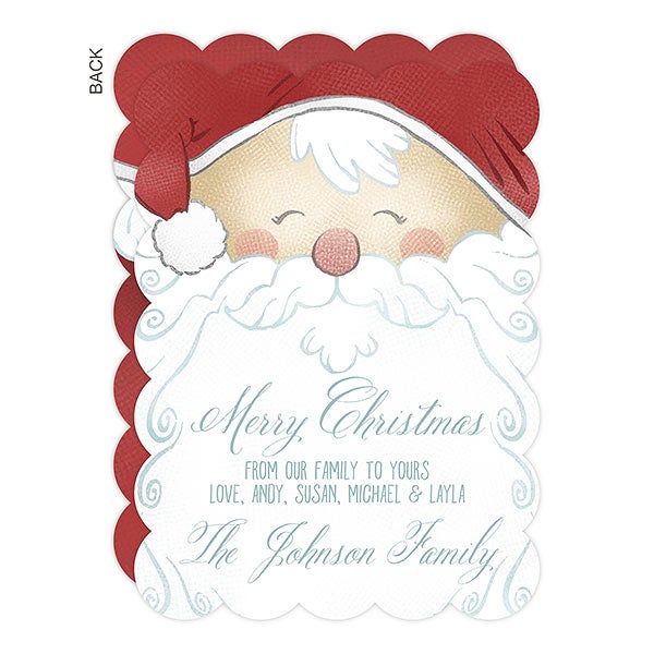 Personalized Jolly Santa Christmas Card - 17837