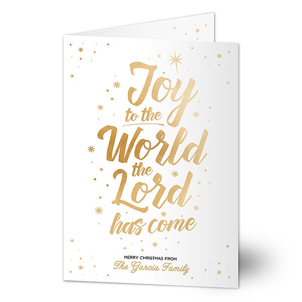 Personalized Christmas Cards - Joy To The World - 17844
