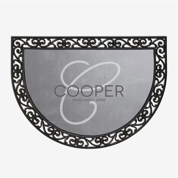 Personalized Half Round Doormat - Initial Accent - 17847