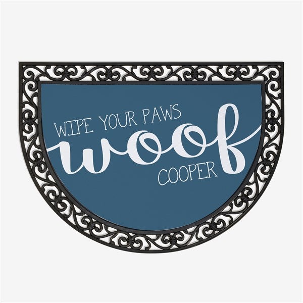 Personalized Half Round Doormat - Woof & Meow - 17867