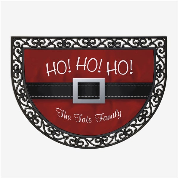 Personalized Holiday Half Round Doormat - Santa - 17873